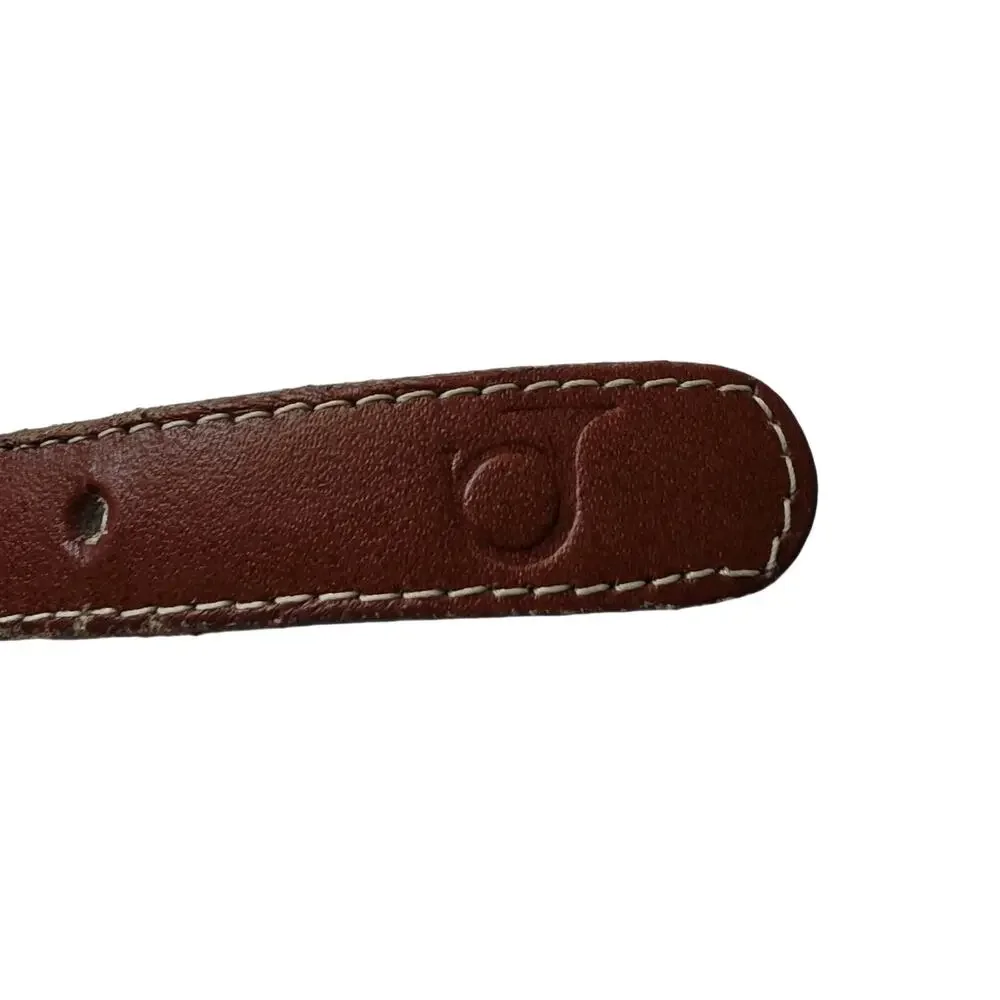 Boys Belt Leather Canvas Woven Navy Post Horn Classic Staple Vintage